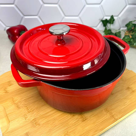 Чавунна каструля 3.8 л Червона Ringel Essen для всіх видів плит, фото 1
