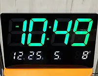 Электронные настольные цифровые часы 3308, с будильником, датой и термометром, настенные часы 9077
