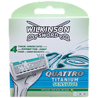 Леза (касети) для бритвенного станку Wilkinson Sword Quattro Titanium Sensitive (8 шт)