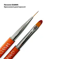 Gama Оранжевая кисточка двусторонняя (лайн+плоск. овал.)