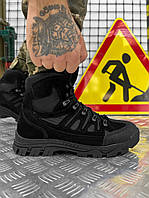 Зимові тактичні черевики чорного кольору, військове чоловіче взуття на флісі армійська