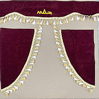 Комплект штор МАЗ (ламбрекен лобового скла, куточки бічного скла) (бордовий) 5336-8205310