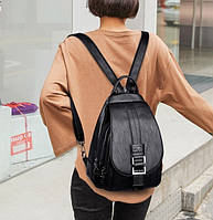 Женский рюкзак сумочка небольшой прогулочный, рюкзачок сумка для девушек черный бордовый 2SH
