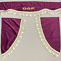 Комплект штор DAF (светло-бордовый) (ламбрекен лобового и уголки бокового стекла)