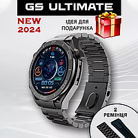 Смарт часы Gs Ultimate, круглые Smart watch c двумя ремешками, мужские круглые часы ультимейт
