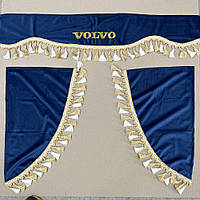 Комплект штор VOLVO (ламбрекен лобового и уголки бокового стекла) синий VOLVO