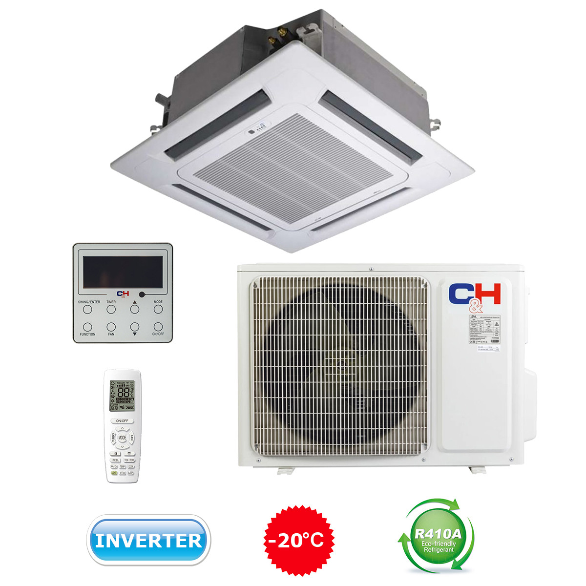 Касетний кондиціонер Cooper&Hunter INVERTER R410 (CH-IC035NK/CH-IU035NK)