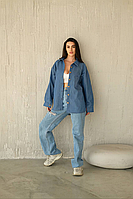 Женская рубашка джинсовая 42-48 универс "SOLO" недорого от прямого поставщика