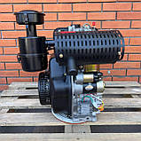 Двигуни Agro-Ray AR192DFE, вал Щліц 25мм, диз 14 к.с. 498cc/ Електричний стартер., фото 3