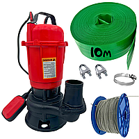 Фекальний насос Wisla QDA 1,1 чавунний корпус з подрібнювачем Польща+ПОДАРУНОК шланг 10м+трос 5м+хомути+затискачі