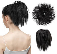 Шиньон-резинка из искусственных волос, черный