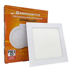Точковий LED Downlight Євросвітло 12W 4200К вбудований квадрат LED-S-170-12 000039181