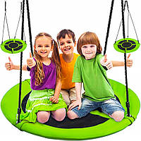 Детские Качели подвесные круглые "Гнездо аиста" 100 см Malatec (23514) Green