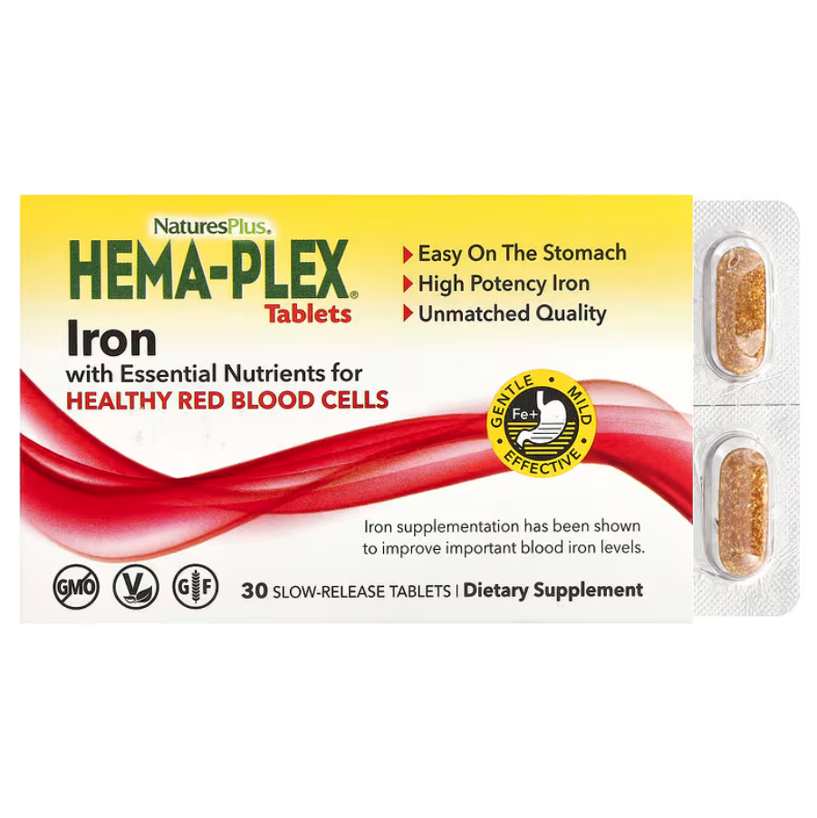 Вітаміни Hema-Plex Iron NaturesPlus 30 таблеток, фото 1