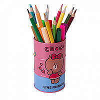 Стакан-підставка бочка (металевий, 108х65мм) Line friends Yes