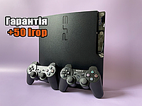 PlayStation 3 Slim 500 Gb (Прошита + 50 ігор) Два джойстика