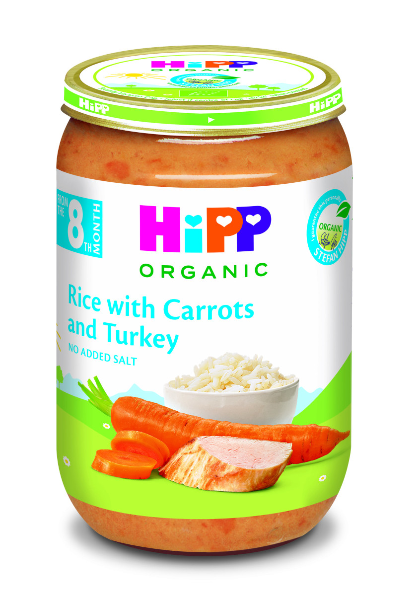 Пюре М'ясо-овочеве 6530 HIPP Індичка в морквяному пюре з рисом з 8 місяців, 220 гр.(Хіпп) 6530, фото 1