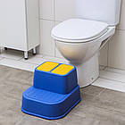 Дитяча підставка для ніг двоступінчаста, 25х36х33см, Синій / Сходинка для дітей / Підставка для дітей, фото 2