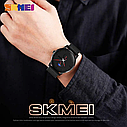 Чоловічий класичний наручний годинник Skmei 9208 (Чорний з червоними стрілками), фото 3