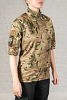Рубашка полевая летняя рип-стоп мультикам боевая зсу женская убакс с коротким рукавом Ubacs multicam военный