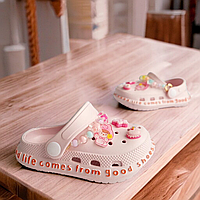 Детские кроксы, летняя резиновая обувь для девочек. Размер: 18-23