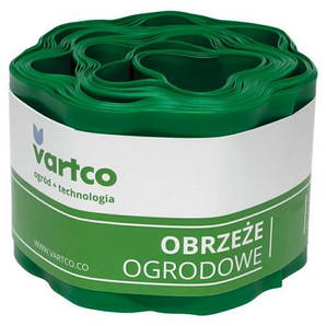Бордюрна пластикова стрічка 15 см 9 метрів зелена VARTCO (Польща)