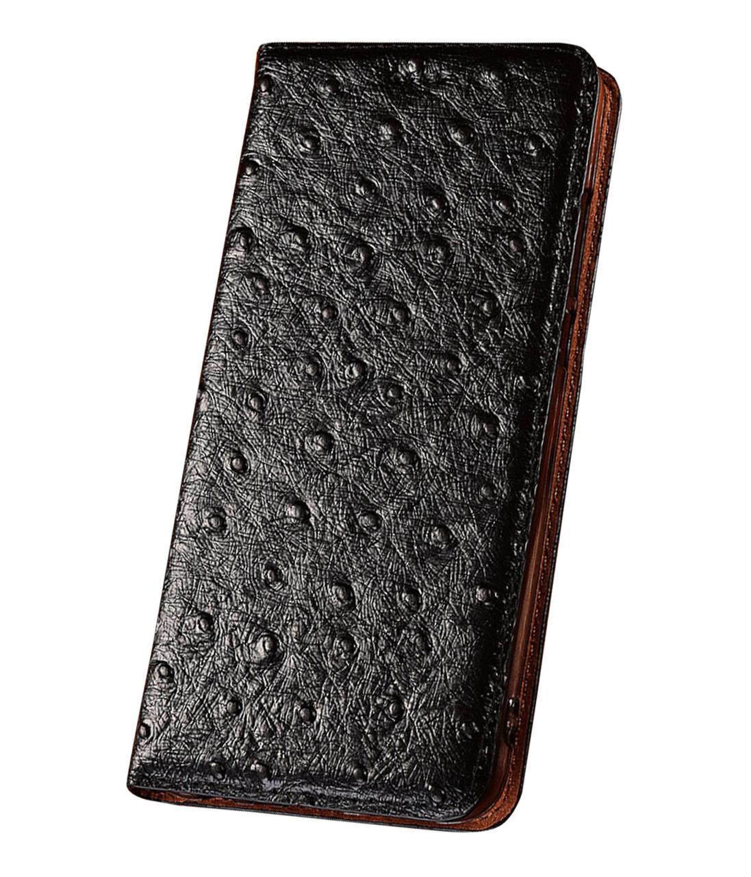 Чохол книжка з натуральної LUX шкіри магнітний протиударний для Samsung A7 (2015) A700 "ZENUS" №18 - "Страус"