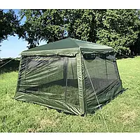 Беседка-шатер водонепроницаемая с металлическим каркасом и защитой от комаров на два входа 300x300x230 см