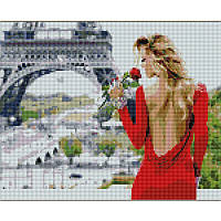 Набір для творчості алмазна картина Дівчина в Парижі Strateg розміром 30х40 см (KB079) (KB079)