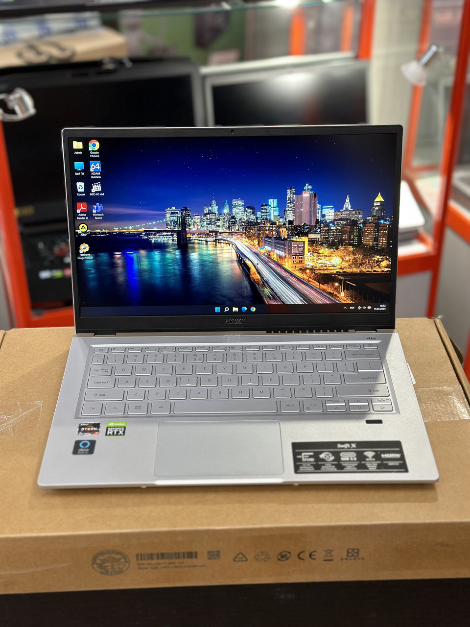 Ноутбук Acer Swift X - 14" IPS FHD | AMD Ryzen 7 5800U | SSD 512 GB | RAM 16GB | Nvidia RTX 3050 ti