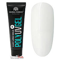 Полигель Global Fashion Poly UV Gel №08 белый, 30 мл