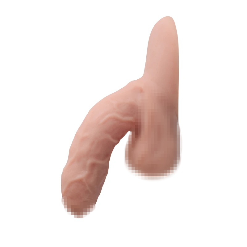 Легко стискаємий м'який силіконовий фалос для носіння, імітатор пеніса (15.5 см), фото 1
