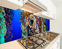 Панель кухонная, заменитель стекла с морским дном, с двухсторонним скотчем 62 х 410 см, 1,2 мм