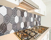 Кухонная панель жесткая ПЭТ рисунок мозаики, с двухсторонним скотчем 62 х 410 см, 1,2 мм