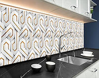 Кухонная панель жесткая ПЭТ с 3д текстурой для стен, с двухсторонним скотчем 62 х 410 см, 1,2 мм