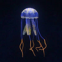 Медуза для аквариума силиконовая 10 на 22 см оранжевый