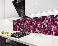 Панель на кухонный фартук жесткая текстура каменной мозаики, с двухсторонним скотчем 62 х 410 см, 1,2 мм