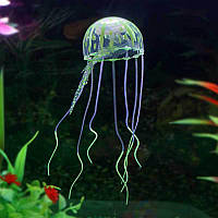 Медуза в аквариум силиконовая 65 на 140 мм зеленый