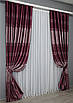 Шторна тканина софт. Висота 2,7 м. Колір малиновий. Код 1383ш, фото 3