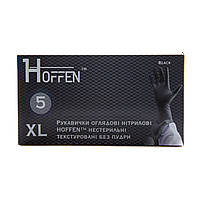 Рукавички нітрилові текстуровані, Чорні (5 г) щільні (100 шт./уп.) Hoff Medical р. XL