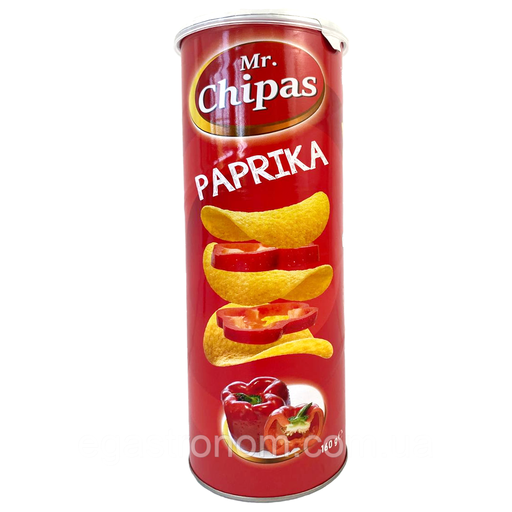 Чипси картопляні з паприкою Мр. Чіпас Mr. Chipas paprika 160g 24шт/ящ (Код: 00-00016427), фото 1