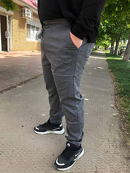 Чоловічі джинсові джоггери "СЛАВА" 4 кишені Батали Art: 1403-1 40/60 Сірі