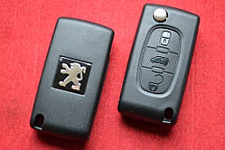 Ключ викидний Peugeot Expert 3 кнопки ремкомплект без місця під батарейку лезо HU83