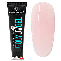 Полигель Global Fashion Poly UV Gel №10 полупрозрачный нежно-розовый, 30 мл