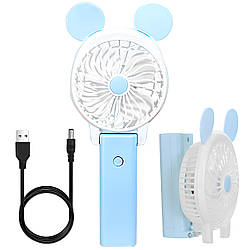 Складаний міні вентилятор Cat від USB, Блакитний / Портативний вентилятор / Акумуляторний ручний вентилятор