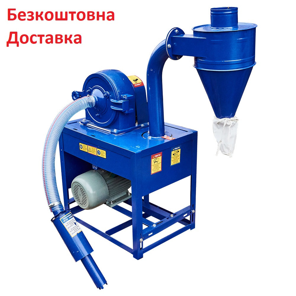 Зернодробарка - кормоподрібнювач ДТЗ КР-30А до 400 кг/год з автоподаванням зерна