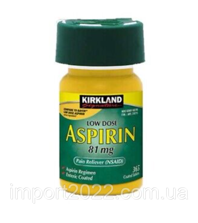 Аспирин Kirkland Signature Aspirin Low Dose 81 mg., 365 таблеток (ID ...