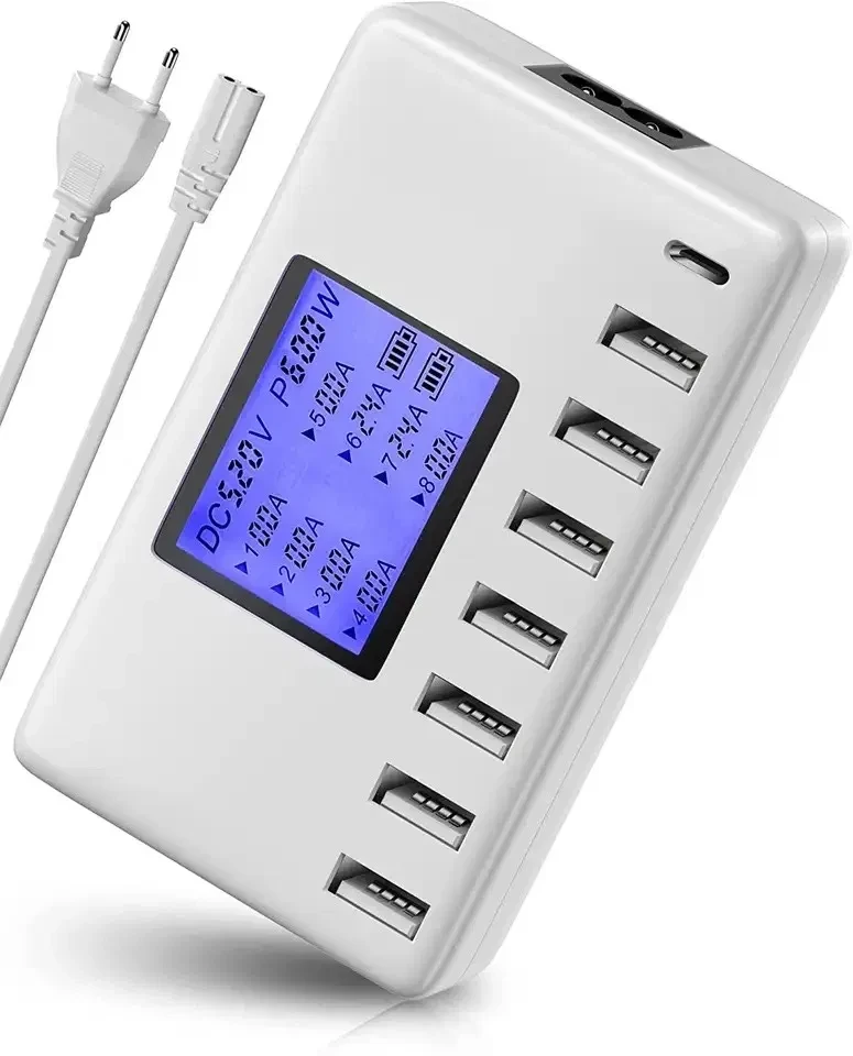 Зарядна Станція USB, 8 портів s 60 Вт/12 А