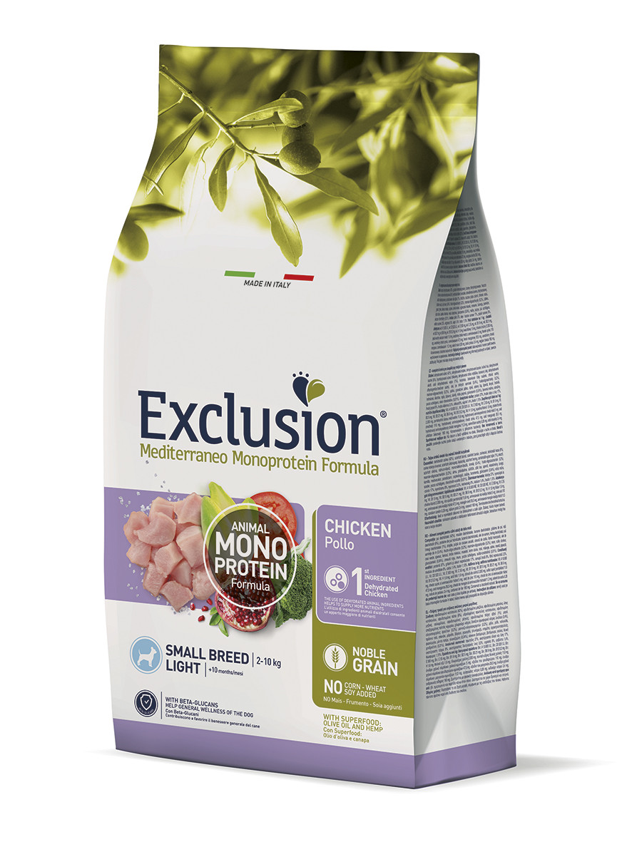 Сухий корм Exclusion Small Light Adult Chicken для собак дрібних порід для схуднення з куркою 500г