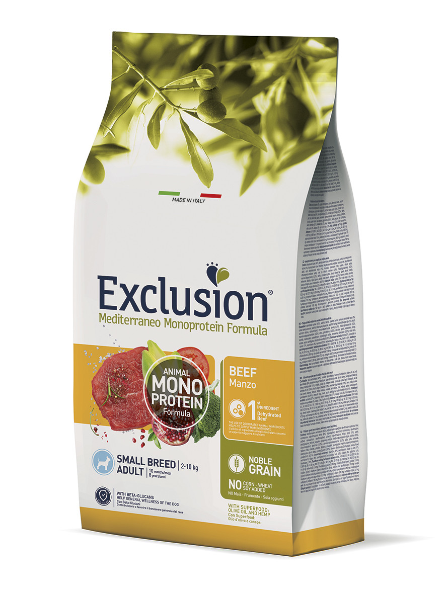 Сухий корм Exclusion Mini Adult Beef для собак дрібних порід із яловичиною 2кг
